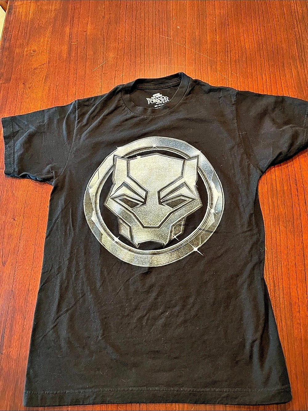 Marvel Studios Black Panther Wakanda Forever Logo T-Shirt Studios Logo Tee Black